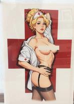 18+ Pin Up Sexy Litho Poster Verpleegster Lingerie, Antiek en Kunst, Verzenden