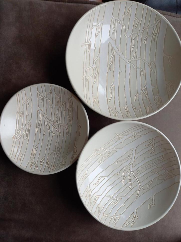 3 mooie grote schalen / borden - Leuk ter decoratie, Huis en Inrichting, Woonaccessoires | Overige, Gebruikt, Ophalen