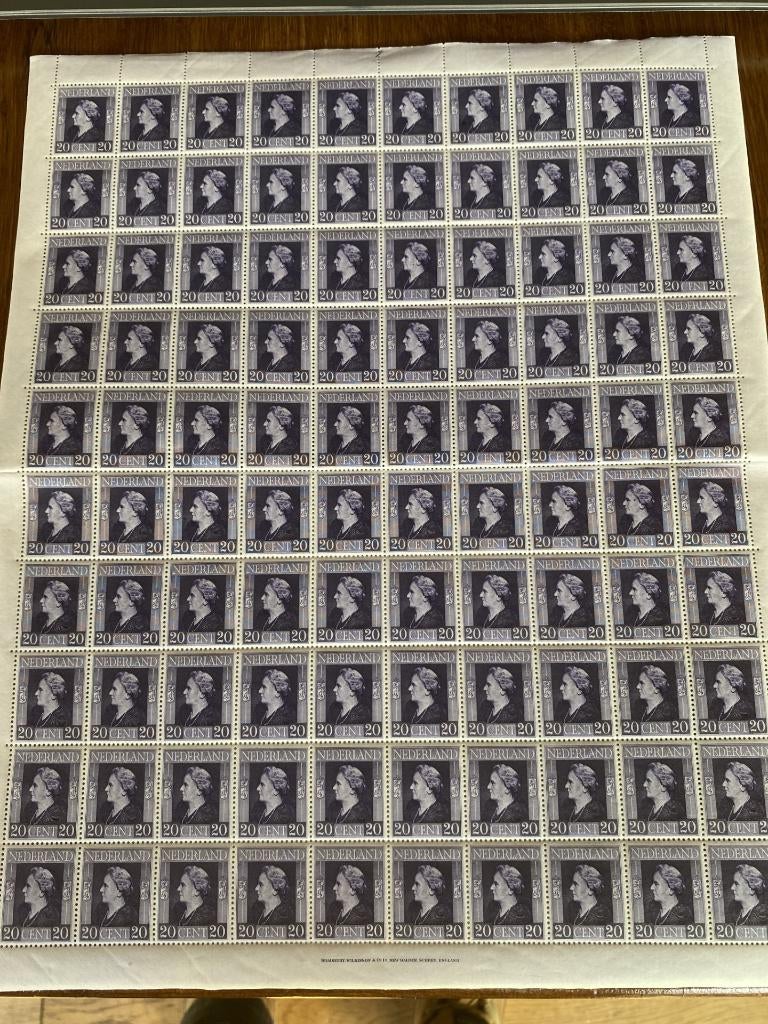 Postzegelvel Wilhelmina 20 cent, Postzegels en Munten, Postzegels | Nederland, Ophalen, T/m 1940, Postfris