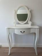 Witte kaptafel met spiegel, Ophalen, Gebruikt, 100 tot 150 cm, 50 tot 100 cm