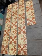 31 art nouveau tegels, zachtgeel/honingkleur in relief, Antiek en Kunst, Ophalen