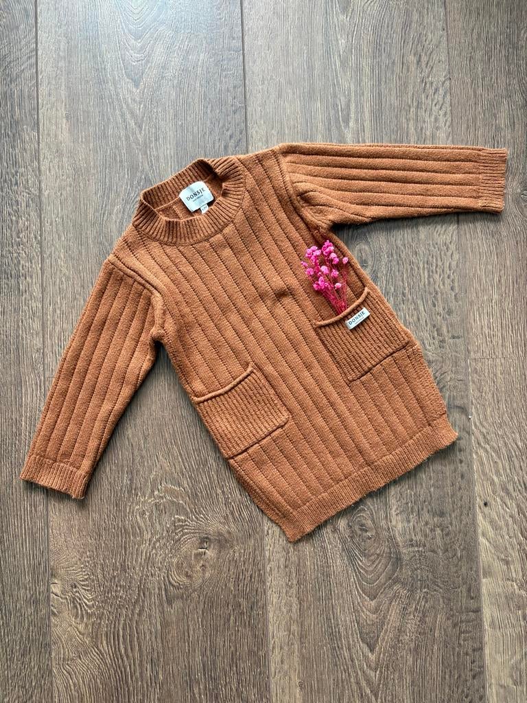 Donsje Amsterdam Gebreid Jurkje - Gingerbread - Maat 86/92, Ophalen of Verzenden, Gebruikt, Meisje, Jurkje of Rokje