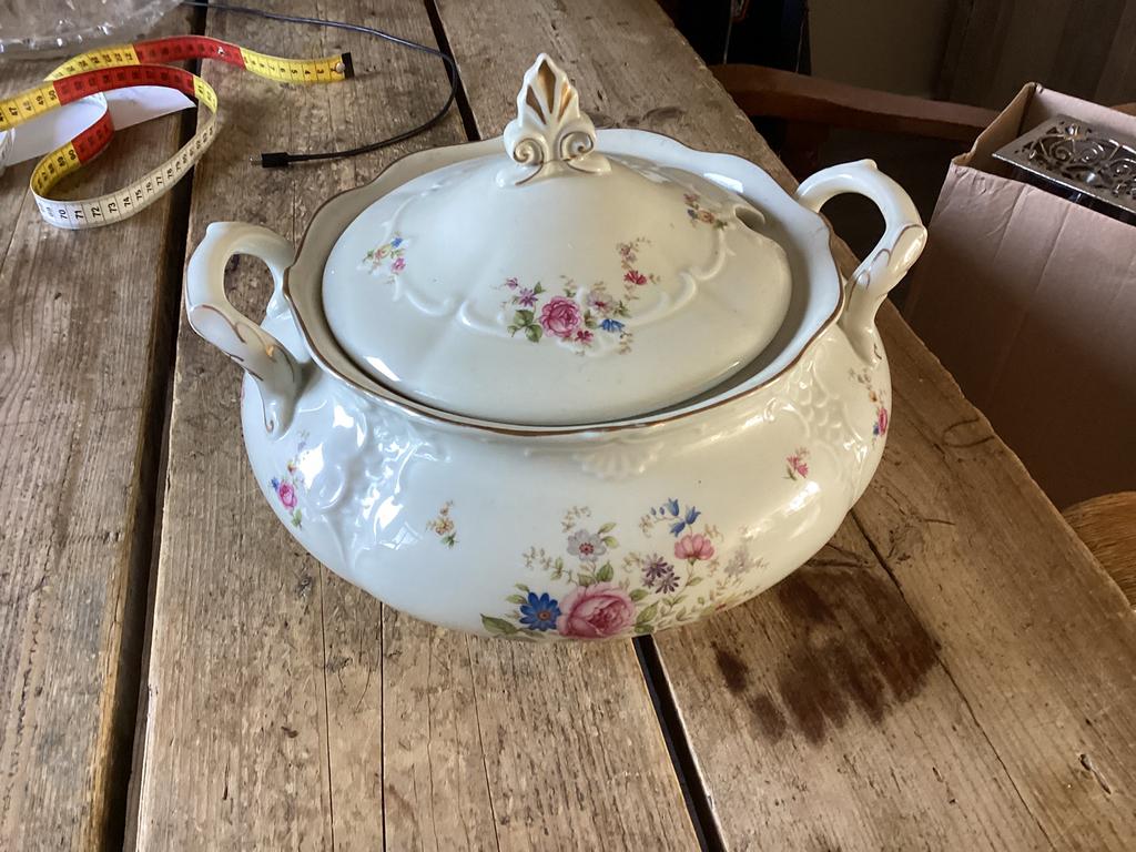 Soep terrine in landelijk / brocante stijl, Ophalen of Verzenden