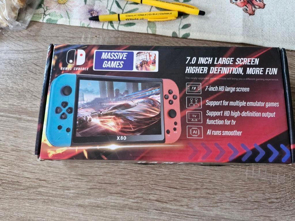 Titel: X80 Retro Handheld Gameconsole - 7 Inch HD Scherm - 1, Ophalen of Verzenden
