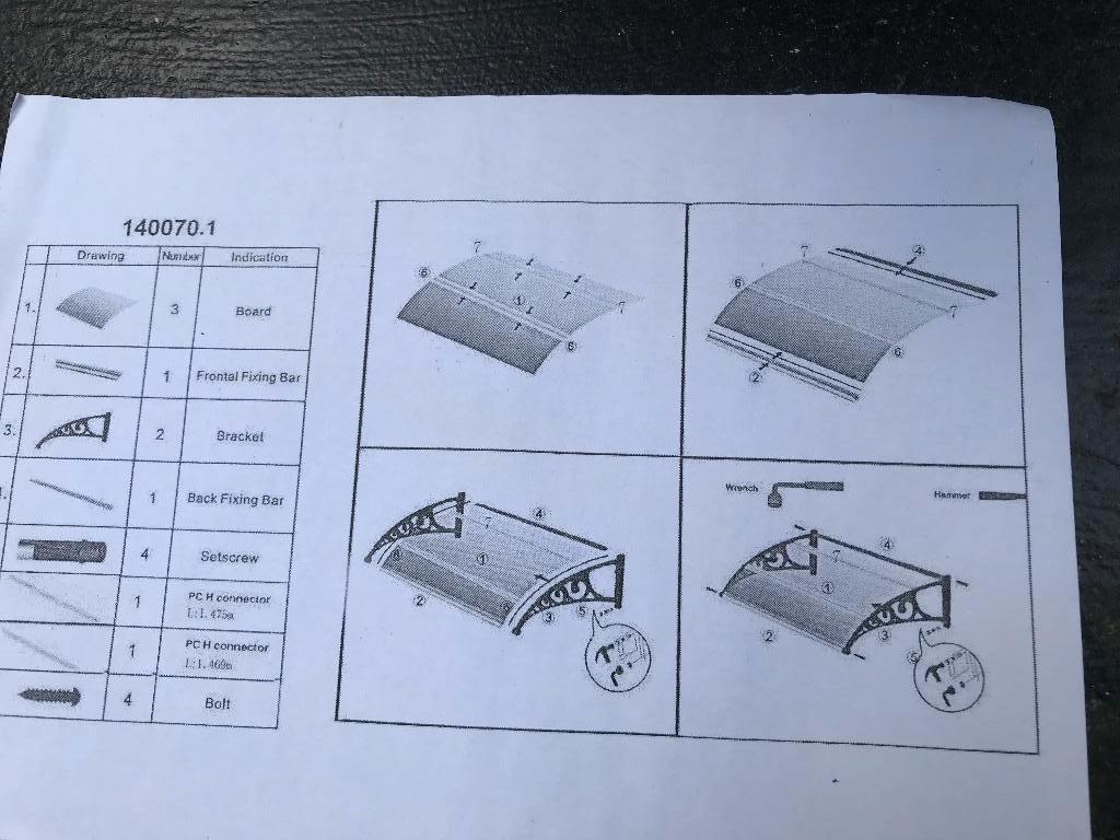 overkapping deur, Tuin en Terras, Zonneschermen, Ophalen, Overige typen, Nieuw, Minder dan 250 cm