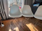 Set van 6 Eames DSW stijl stoelen wit met metalen onderstel, Kunststof, Gebruikt, Wit, Ophalen of Verzenden