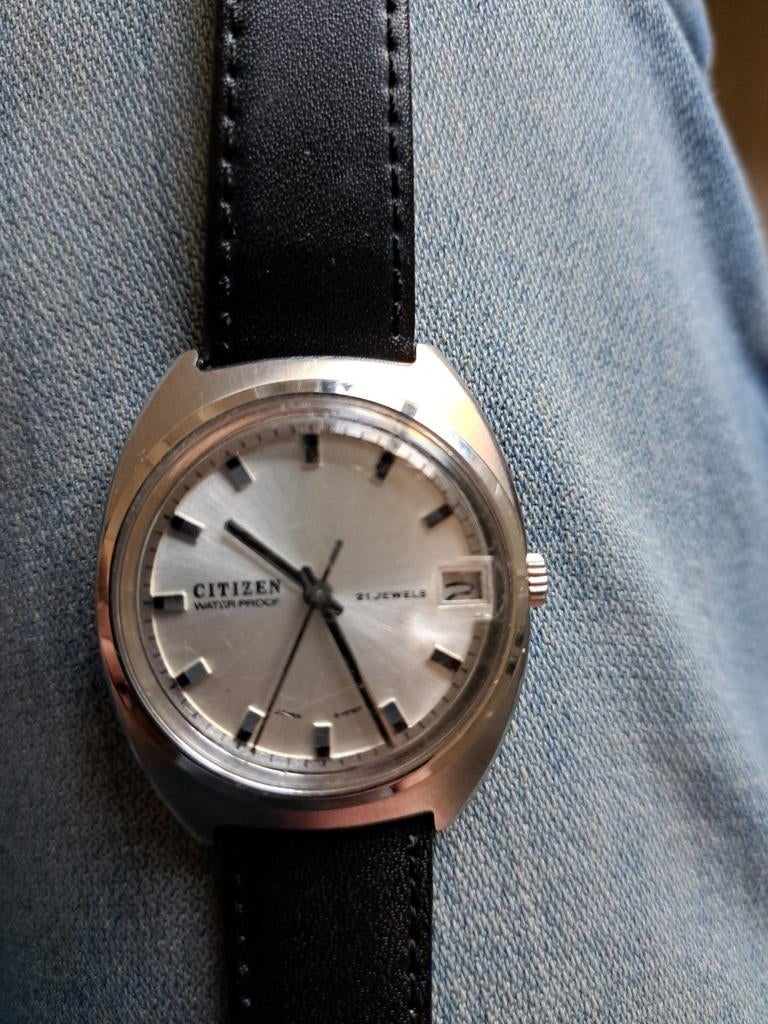 Vintage Citizen Polshorloge, Ophalen of Verzenden, Gebruikt, Leer, Citizen