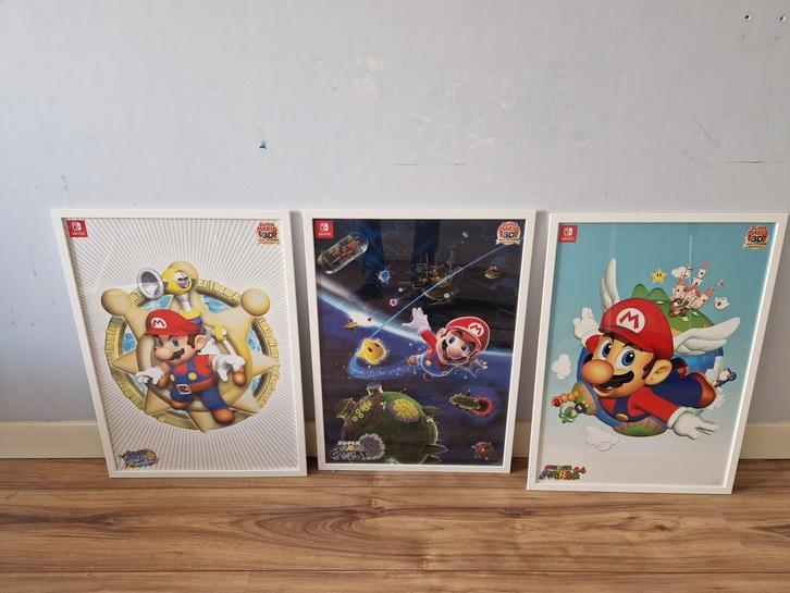 Super Mario 3D All-Stars Posters (3 stuks), Verzamelen, Posters, Zo goed als nieuw, Film en Tv, A1 t/m A3, Rechthoekig Staand