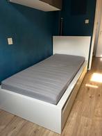 Eenpersoonsbed met lades, Ophalen, 90 cm, Eenpersoons, Wit