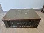 Vintage Belgische militaire transportkist in staal BROODZAK, Ophalen of Verzenden, Landmacht, Overige gebieden