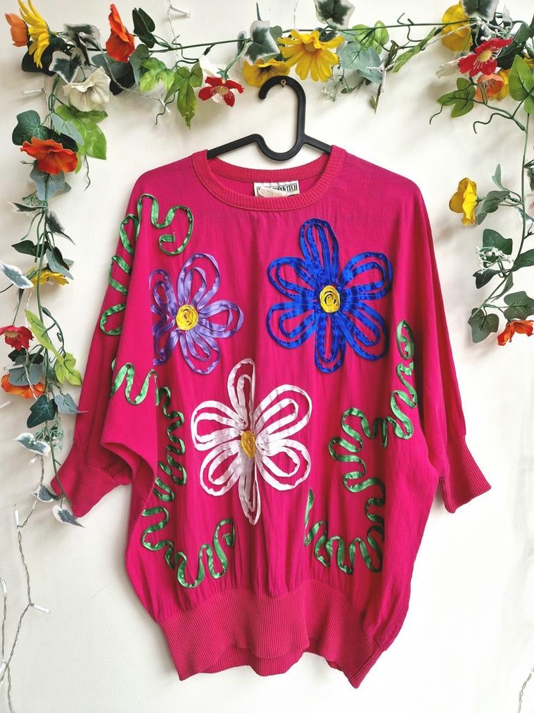 Geweldig vintage hippie oversized bloemen shirt, Kleding | Dames, T-shirts, Maat 46/48 (XL) of groter, Ophalen of Verzenden, Zo goed als nieuw