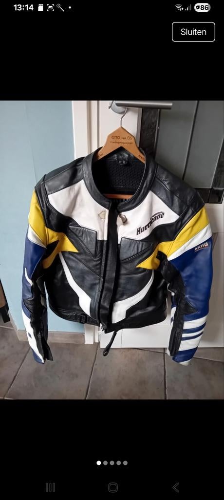 Leren motorjas van Akito maat 56, Motoren, Kleding | Motorkleding, Heren, Ophalen of Verzenden, Tweedehands, Jas | leer