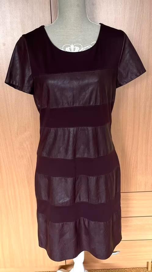 Only lederlook jurk maat 40/42[v], Kleding | Dames, Jurken, Zo goed als nieuw, Maat 38/40 (M), Zwart, Knielengte, Ophalen of Verzenden