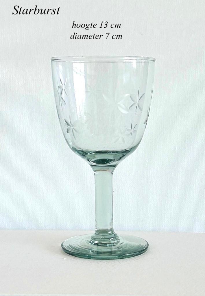 Starburst 13h Sterren Gravure transparant groen Glas Kristal, Antiek en Kunst, Antiek | Glas en Kristal, Ophalen