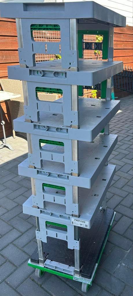 Proteus Stapelbare Transportbakken met Trolley, Ophalen, Gebruikt, 40 tot 60 cm, 50 tot 75 cm