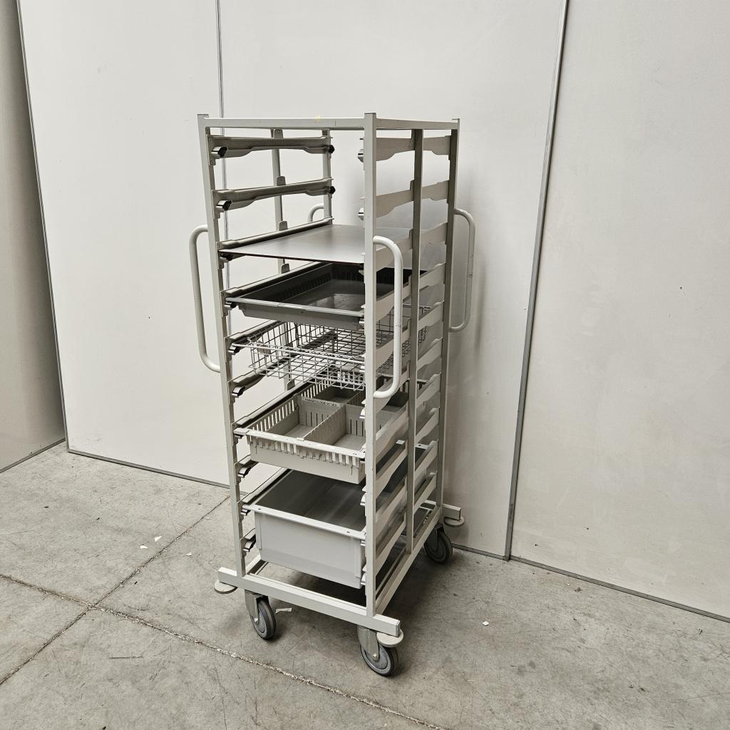 Medimath medische kar met 1 schap, 3 laden en 1 mand - 151x, Niet ingevuld, Gebruikt, Niet ingevuld, Niet ingevuld