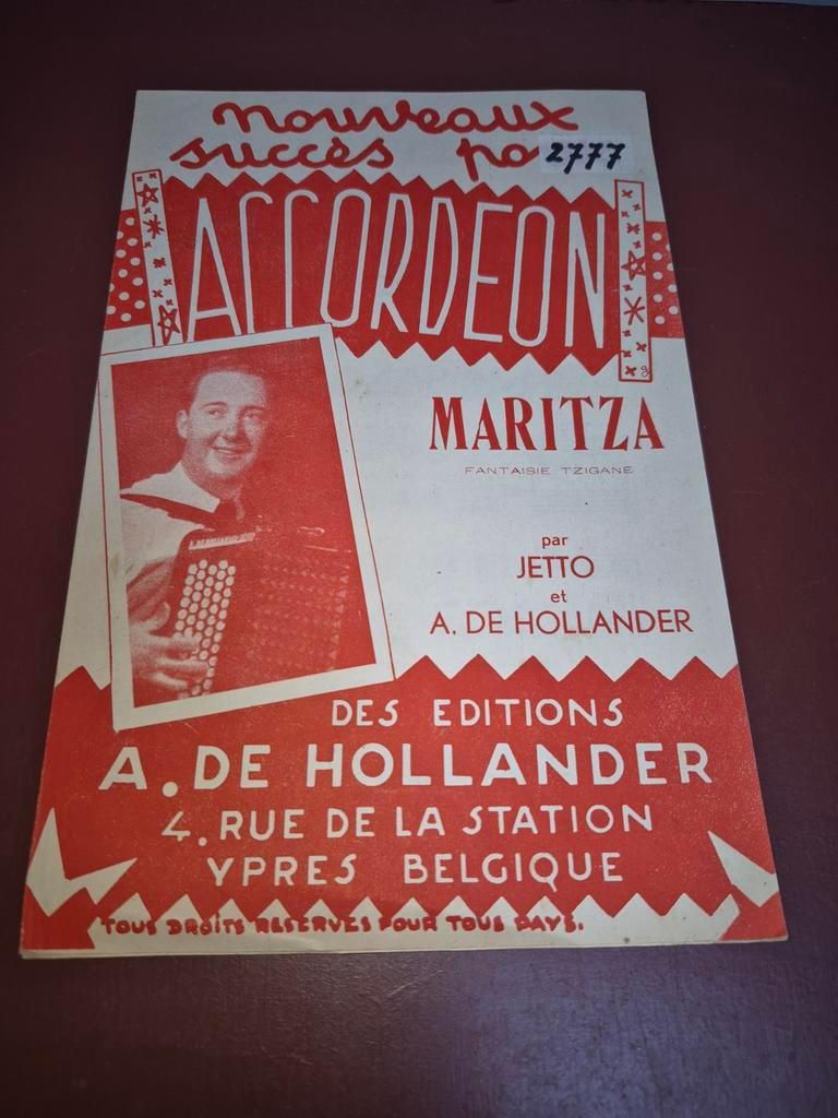 Nouveaux succés pour accordeon, Maritza, A. de Hollander, Gebruikt, Ophalen of Verzenden, Artiest of Componist, Populair