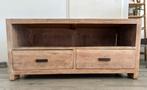 Robuust Teakhouten TV-Meubel (120cm), Huis en Inrichting, Ophalen, Gebruikt, 100 tot 150 cm, Teakhout