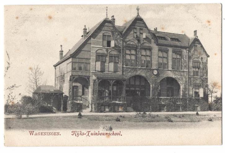 Wageningen, Rijks-Tuinbouwschool. Opruimingskaart, Verzamelen, Ansichtkaarten | Nederland, Ongelopen, Gelderland, Voor 1920, Verzenden