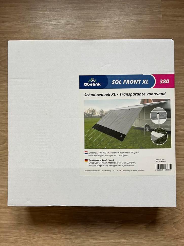 Nieuw! Obelink Sol Front XL Deluxe 380 schaduwdoek, Caravans en Kamperen, Caravan accessoires, Nieuw, Ophalen of Verzenden