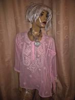 Roze Tuniek Maat M met Borduurwerk, Ophalen of Verzenden, Zo goed als nieuw, Maat 38/40 (M), Roze