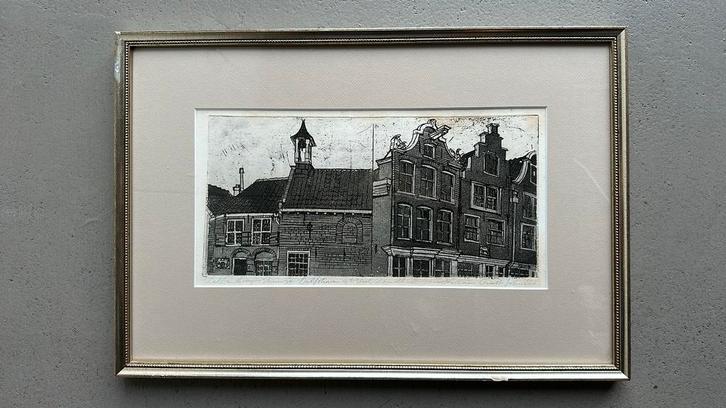 Ets Zoutdragershuisje Delfshaven - Crist. Johree (1966), Antiek en Kunst, Kunst | Etsen en Gravures, Ophalen of Verzenden