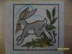 NIEUW Voorbedrukt stramien Konijn. Verkoop ook DMC garens, Hobby en Vrije tijd, Borduren en Borduurmachines, Ophalen of Verzenden