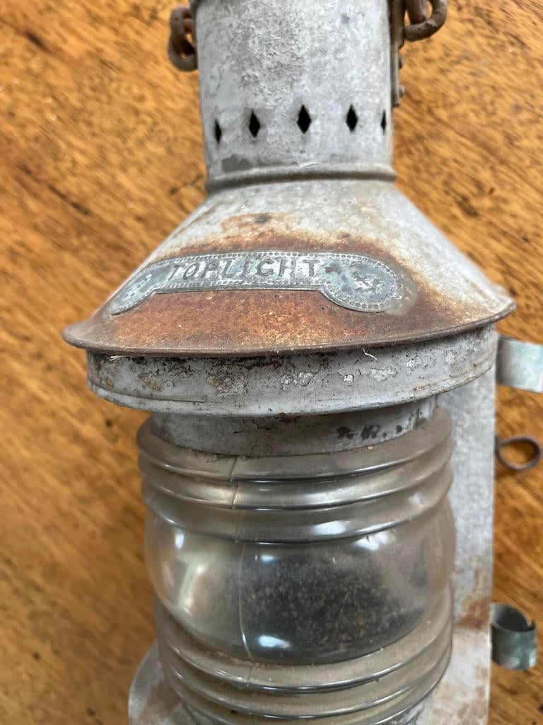 Antieke scheepslamp 'Toplicht' - Maritieme decoratie, Ophalen of Verzenden
