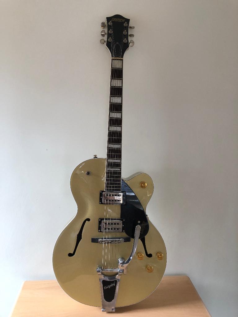 Gretsch Streamliner G2420T Gold Dust + hardcase, Ophalen, Zo goed als nieuw, Hollow body, Overige merken