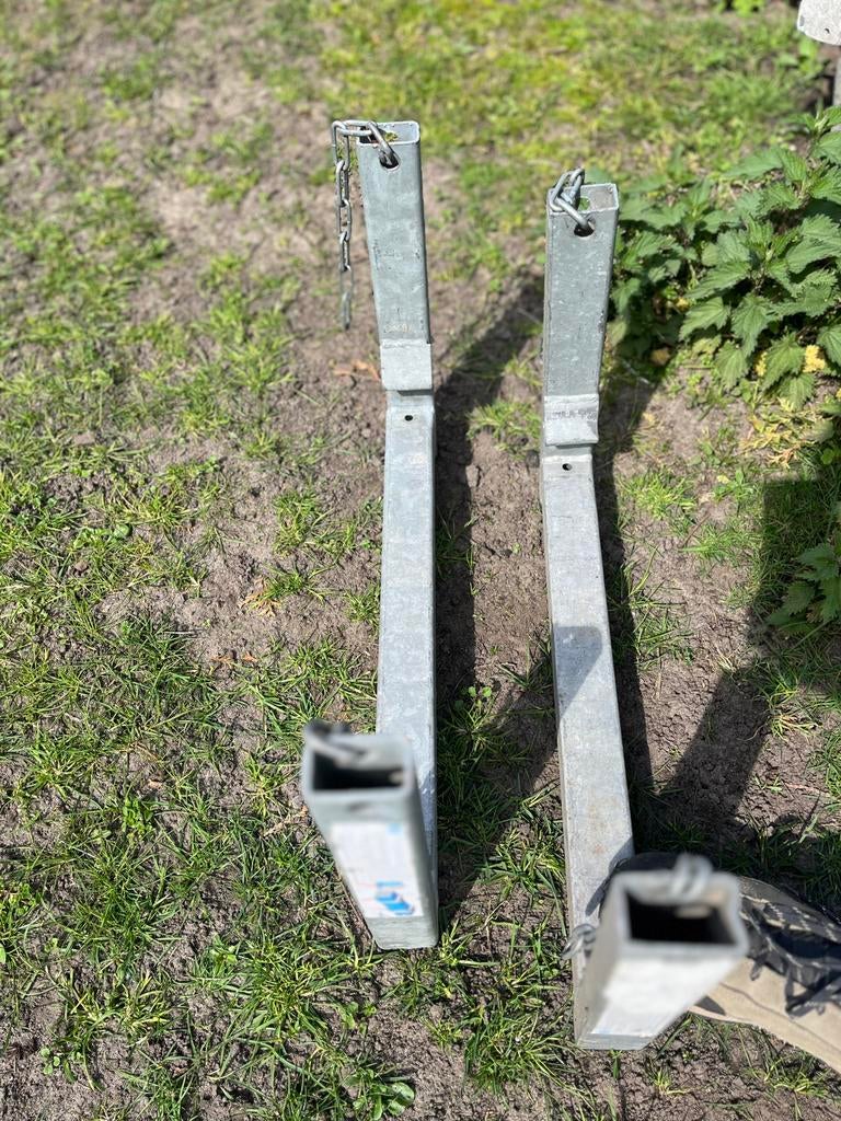 Set Stalen Steiger buizencontainer 2x voor hijsen of opslag, Doe-het-zelf en Verbouw, Steigers, Ophalen, Zo goed als nieuw, Overige typen