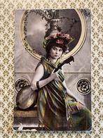 1908 Dame met snaarinstrument, Verzamelen, Ophalen of Verzenden, Voor 1920, Gelopen, Overige thema's