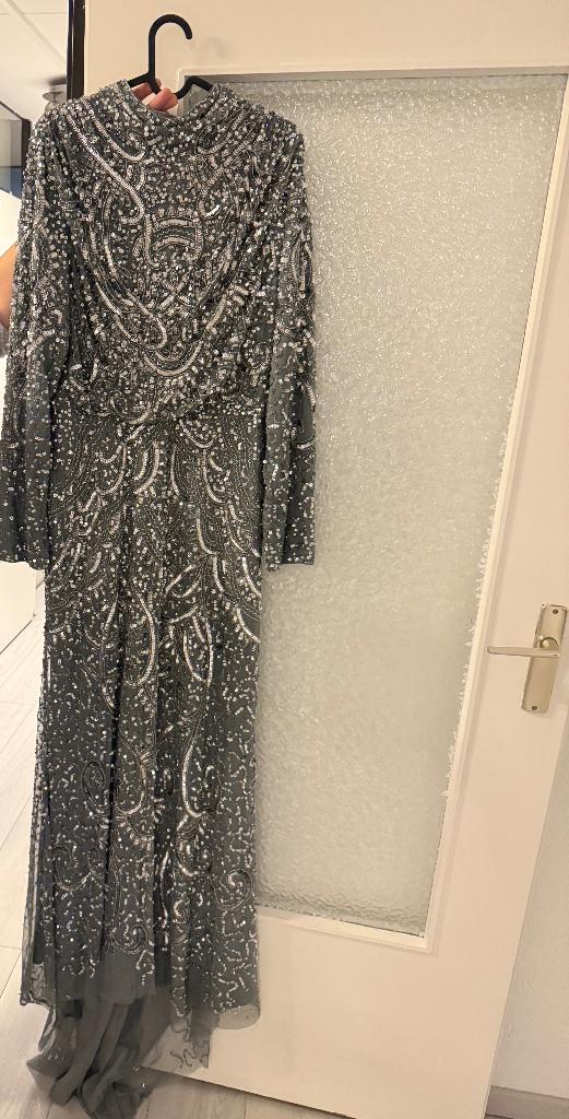 Jurk, Ophalen, Maat 42/44 (L), Zo goed als nieuw, Grijs
