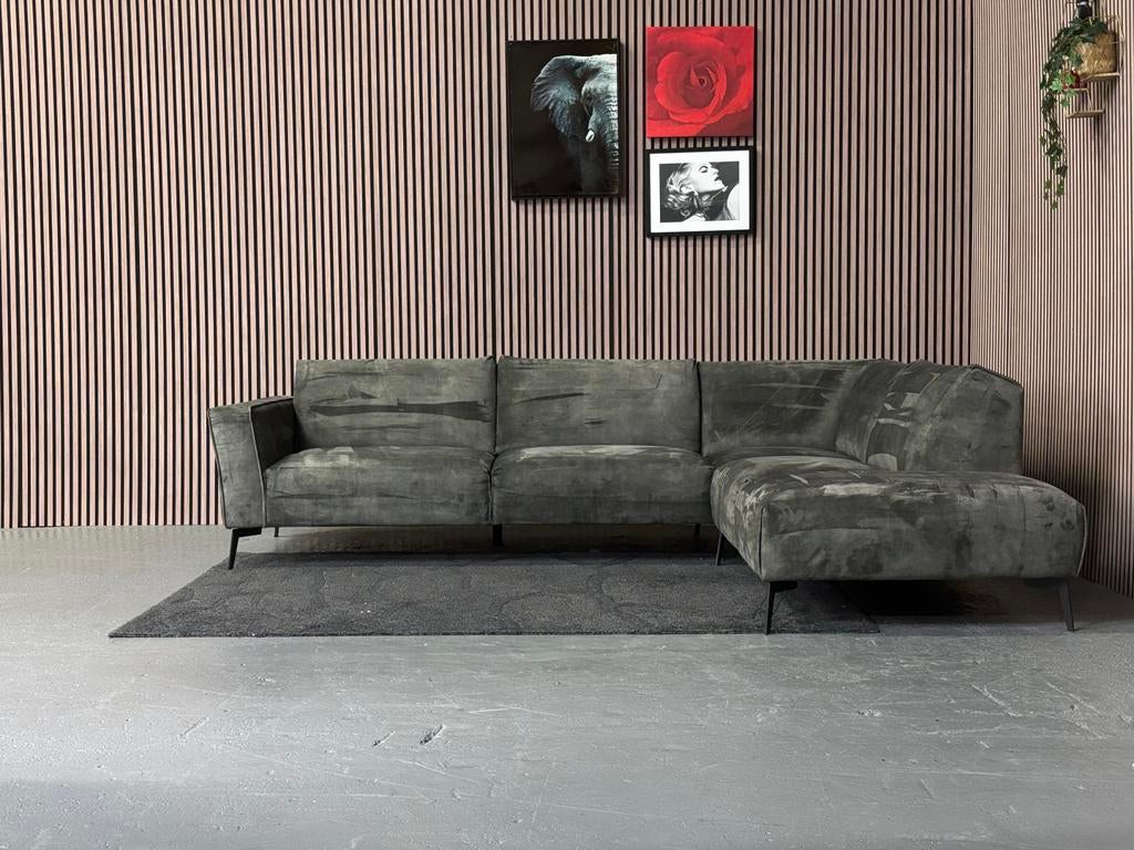 GRATIS LEVERING Hoekbank Donkergroen 280x220 GEREINIGD