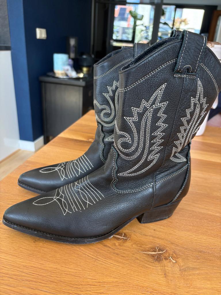 Cowboylaarzen, Hoge laarzen, Poelman, Zwart, Ophalen of Verzenden