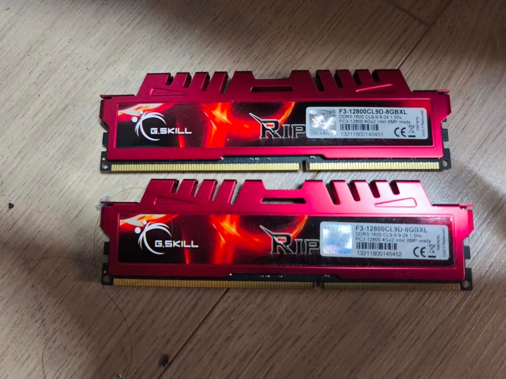G.SKILL Ripjaws DDR3 8GB (2x4GB) RAM Geheugen Set, Computers en Software, RAM geheugen, Gebruikt, 8 GB, DDR3, Ophalen of Verzenden