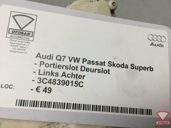 audi q7 passat portierslot deurslot links achter 3c4839015c, Gebruikt, AUDI AG, Auto-Union-Strasse 1
85045  Ingolstadt, DE, Kundenbetreuung@audi.de