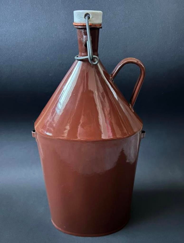 Bruin Emaille Veldfles Neerlandia, Antiek en Kunst, Ophalen of Verzenden