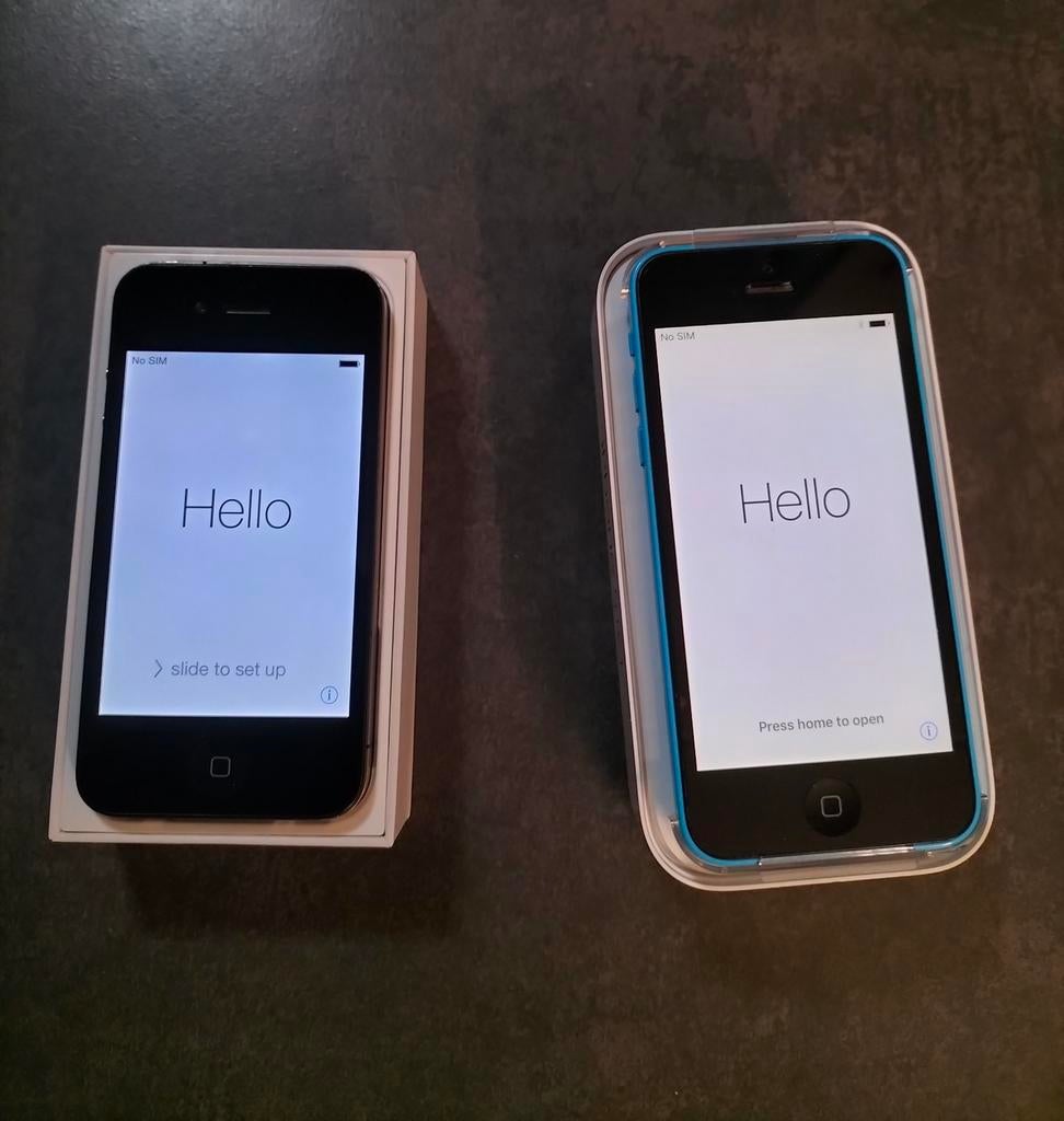 Iphone 4 (32GB) en Iphone 5C (16GB), Telecommunicatie, Mobiele telefoons | Apple iPhone, Gebruikt, Zwart, 32 GB, Ophalen of Verzenden