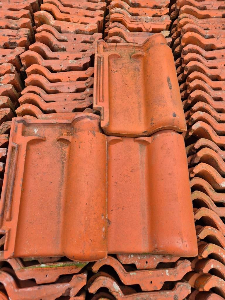 2500 rode Romaanse dakpannen Laumans, Ophalen, Gebruikt, Steen of Klei, 15 m² of meer