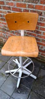 Vintage industriële architectenstoel/tekenstoel, Antiek en Kunst, Curiosa en Brocante, Ophalen
