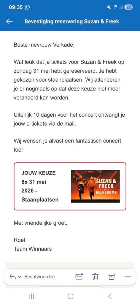 8 staanplaatsen Suzan en Freek 31 mei, Twee personen, Mei