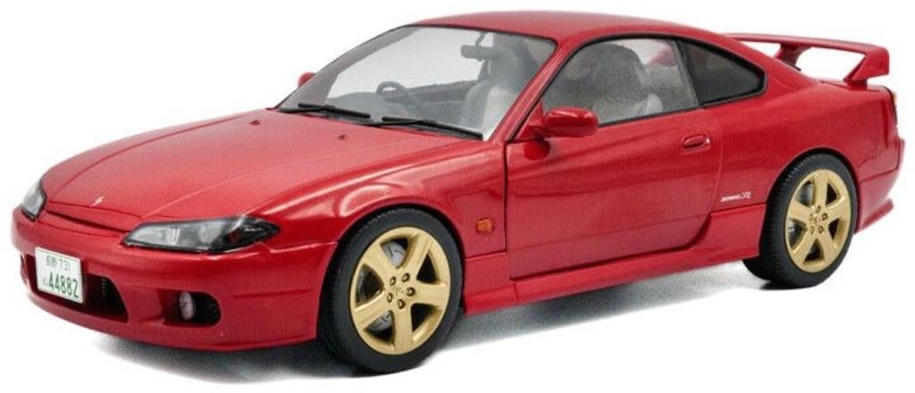 Nissan SILVIA S15 SPEC-R AERO  rood  solido 1999 nieuw 1:18, Ophalen, Nieuw, Auto, Solido