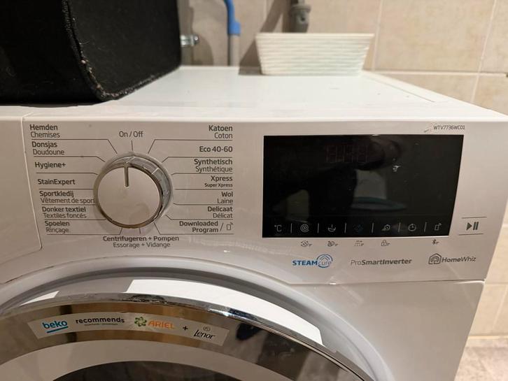 Wasmachine Beko WTV7736WC01, Witgoed en Apparatuur, Wasmachines, Gebruikt, Voorlader, 6 tot 8 kg, 85 tot 90 cm, 1200 tot 1600 toeren