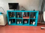 KALLAX kast blauw | 8 vakken, Ophalen, Zo goed als nieuw, Minder dan 150 cm, Minder dan 100 cm