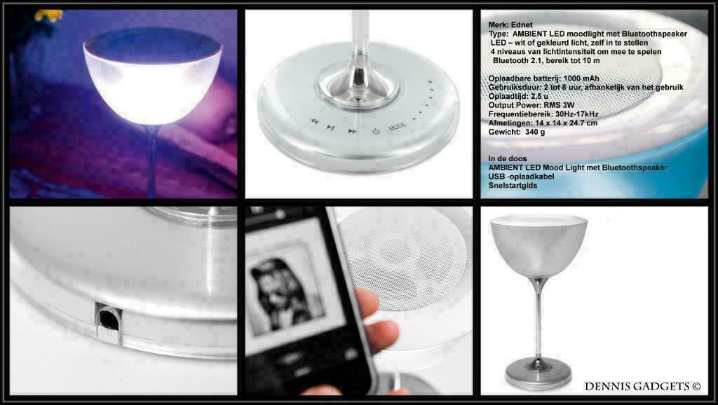 Dennis Gadgets :AMBIENT LED moodlight,Bluetoothspeaker, Audio, Tv en Foto, Mp3-spelers | Accessoires | Overige merken, Ophalen of Verzenden