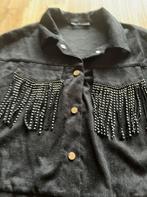 Zomer jasje zwart met glitter franjes mt 40/42, Kleding | Dames, Zwart, Maat 42/44 (L), Ophalen of Verzenden, Zo goed als nieuw