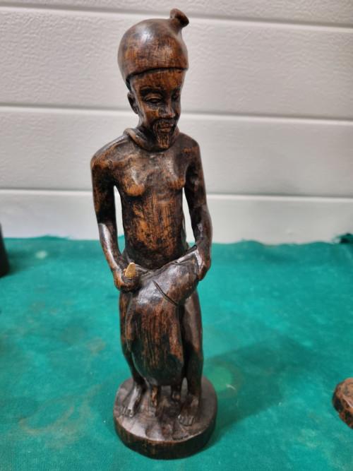 beelden afrikaans man en vrouw, Verzamelen, Beelden en Beeldjes, Ophalen of Verzenden