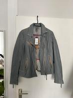 Stijlvol ice blauwe leren bikerjack - Maat XL, Ophalen of Verzenden, Nieuw, Maat 46/48 (XL) of groter, Blauw