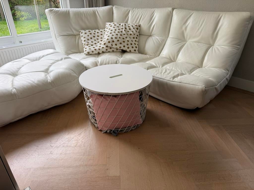 Hoekelementen design bank Chateau d'Ax wit leer silhouette, Huis en Inrichting, Banken | Bankstellen, Ophalen, 100 tot 125 cm