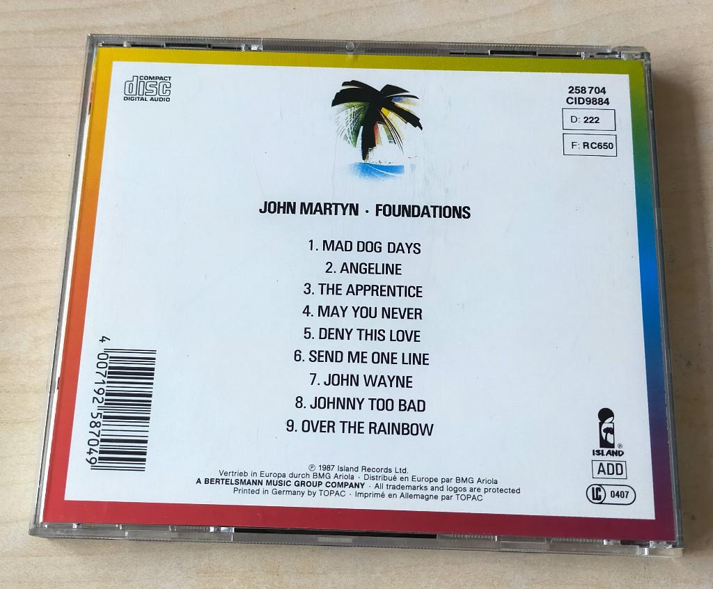 John Martyn - Foundations CD 1987, Ophalen of Verzenden, Zo goed als nieuw, Poprock